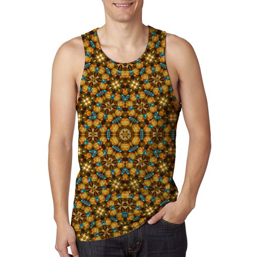 Man’s Yellow Flower Tile TankTop New