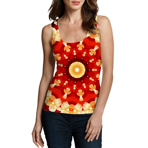 Woman Abstract Flower Tanktop New