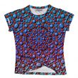 Woman's Blue Red Tile Tee