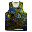 TankTop-Man Blue Flowers Shining Tanktops