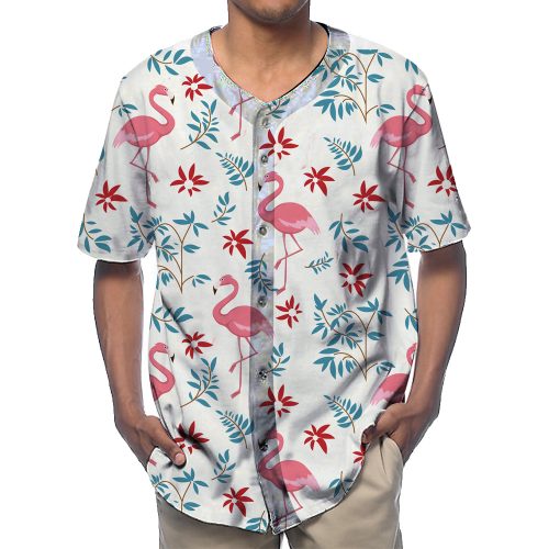 Flamingo Leaves Baseball Shirts New