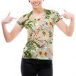 Woman Painting Flower Tee New