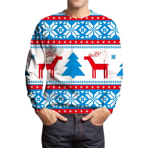 Christmas Blue Deer Sweatshirts