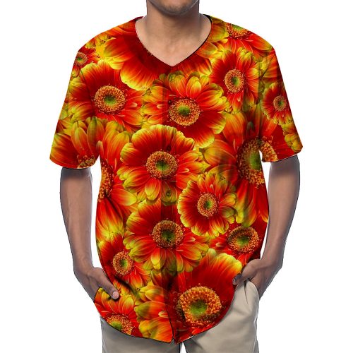 Full Flower Baseball Shirts
