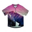 Pink Sky Mountains Baseball Shirts