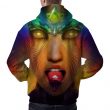 Trippy Face Funny Hoodie Back