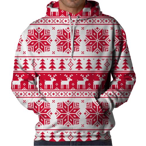 White Ugly Christmas Hoodie Front